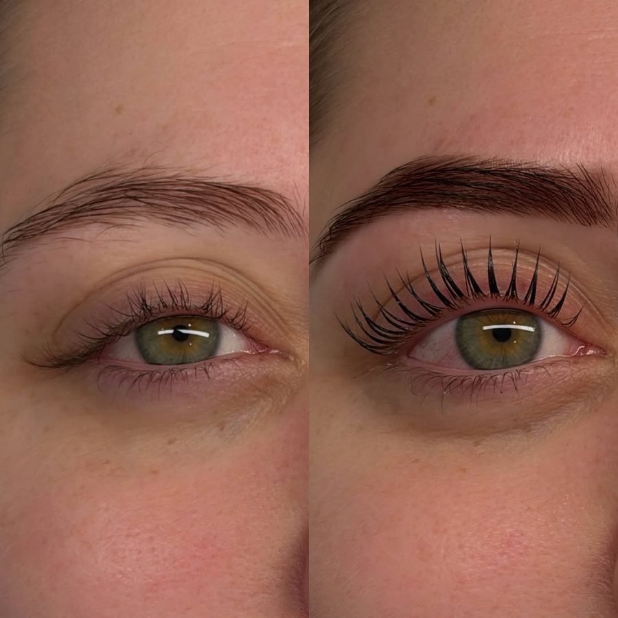 Lash lift before and after