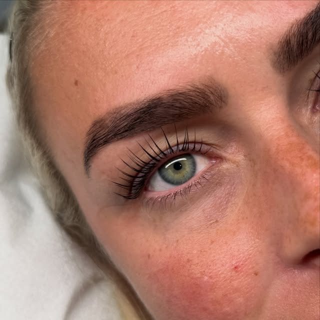 Lifted lashes after a Korean lash lift